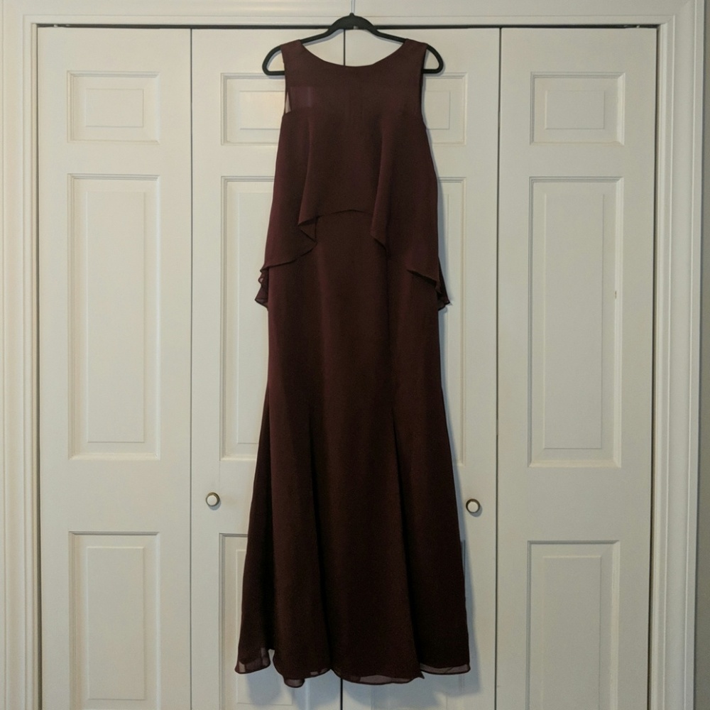 Alfred Angelo Wine Maroon Evening Bridesmaid Dress